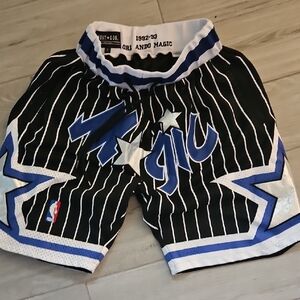 Just Don Black and Blue Athletic Shorts